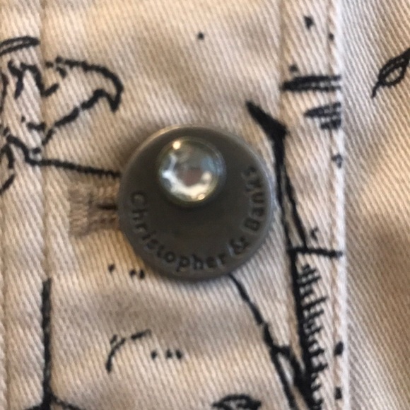 Dog Scenes Christopher & Banks Tan & Black Denim Jacket Umbr… - Picture 6 of 15